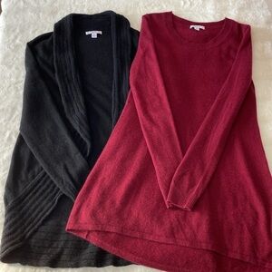 Set of 2 Isaac Mazrahi Live Cashmere Sweaters Longline Sz S